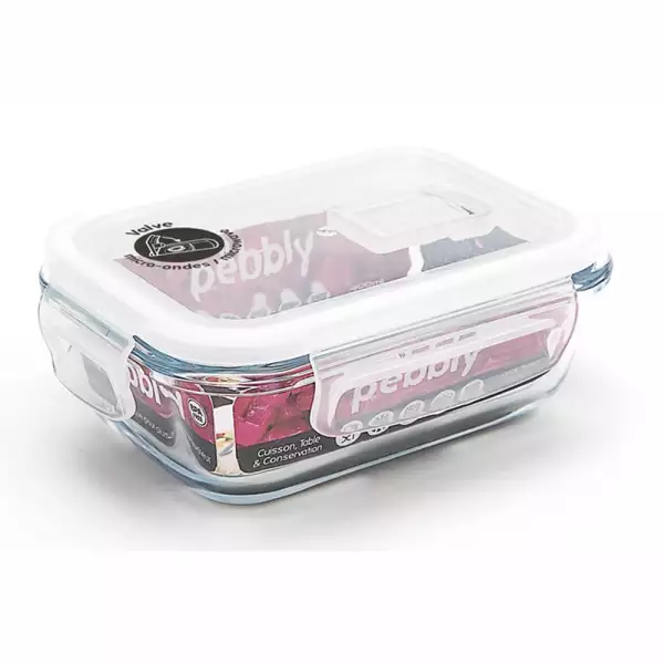 Offre Limitée Boîte Hermétique Rectangulaire en Verre Pebbly 400 ml