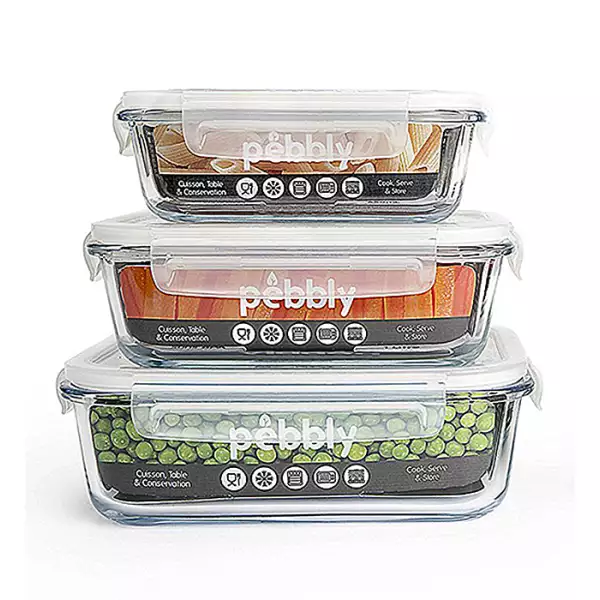 Set de 3 Boîtes en verre borosilicate Pebbly Must-Have