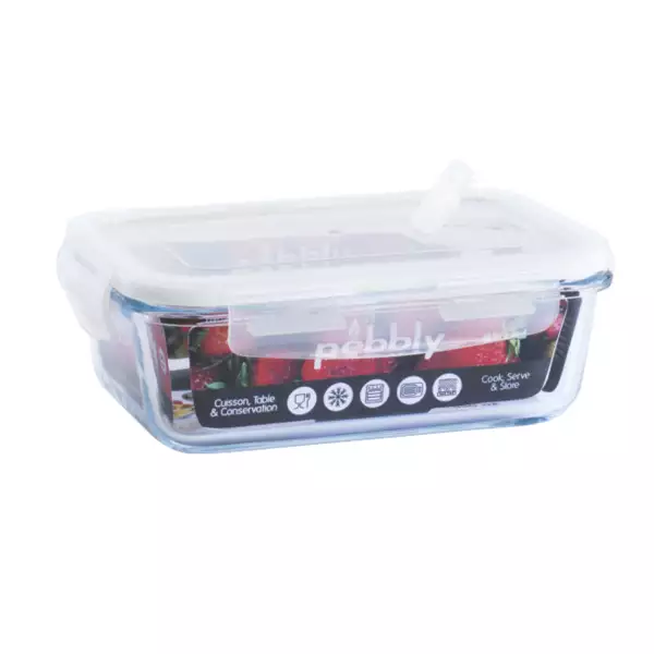 Boîte Hermétique Rectangulaire en Verre Pebbly 850 ml Paiement Sécurisé