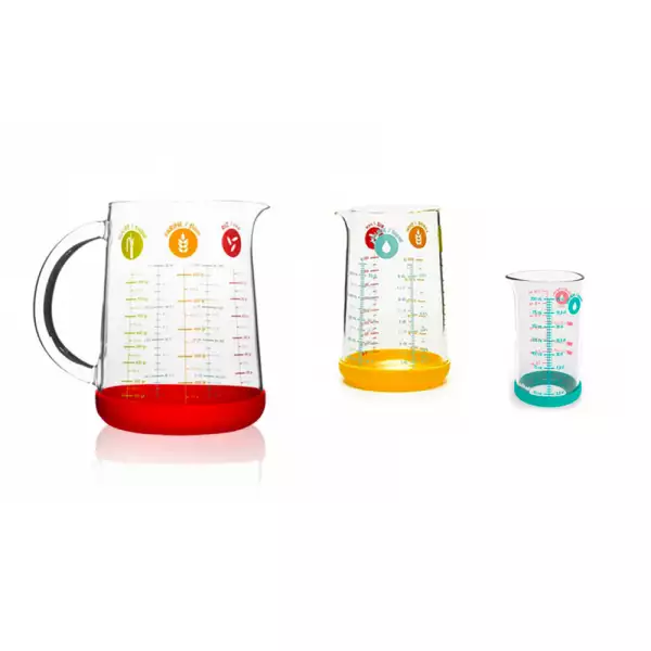 Nouveauté Lot 3 verres mesureurs Pebbly