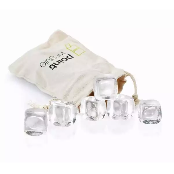 Set de 6 Glaçons en Cristal avec pochette Point Virgule En Vogue