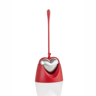 Passoire à Thé AdHoc Big Heart avec Support Coeur Rouge Authentique