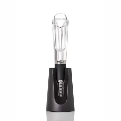 Solde Bec Verseur et Bouchon pour Vin AdHoc Aerovin RVS Zwart