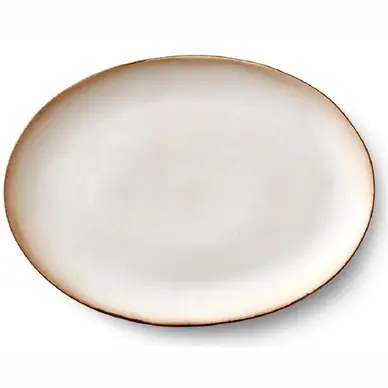 Assiette Bitz Oval Grey Cream 45x34 cm Petit Prix
