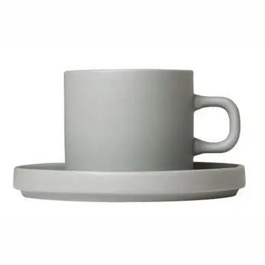 Tasse à Café et Soucoupe Blomus Pilar Mirage Grey (Set de 2) Achat Immédiat