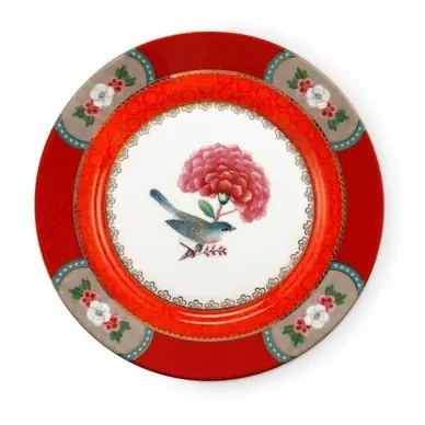 Seulement Aujourd’hui Assiette à Gâteaux PiP Studio Blushing Birds Red (17 cm)