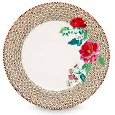 Assiette à Dîner PiP Studio Floral Khaki (26,5 cm) Offre Du Jour