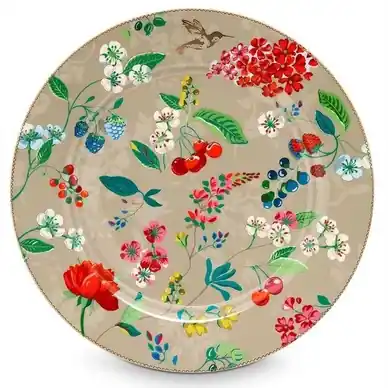 Promotion Saisonnière Assiette Présentation PiP Studio Floral Khaki (32 cm)