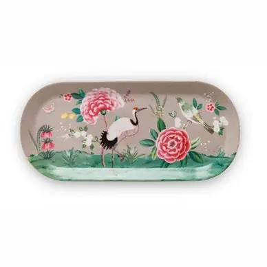 Plat à Cake PiP Studio Bloushing Birds Khaki (33,3 x 15,5 cm) Prix Cassé