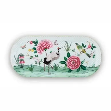 Plat à Cake PiP Studio Bloushing Birds White (33,3 x 15,5 cm) Produit De Marque