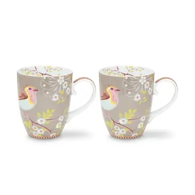 Tasse Pip Studio Early Bird Khaki Large 350 ml (Lot de 2) Petit Prix