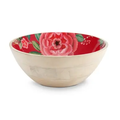 Seulement Aujourd’hui Saladier Pip Studio Blushing Birds Wood Enamelled Red 32 cm