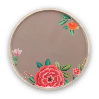 Offre Exclusive Assiette de Service Pip Studio Blushing Birds Wood Enamelled Khaki 32 cm