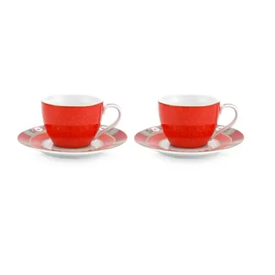 Artisanat Tasse à Expresso Pip Studio Blushing Birds Red 120 ml (Lot de 2)