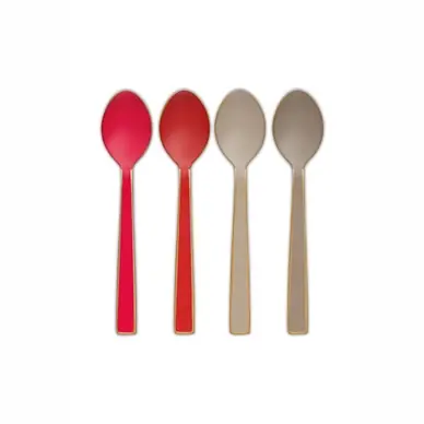 Cuillère à Café Pip Studio Blushing Birds Enamelled Khaki Red 16 cm (Lot de 4) Solde