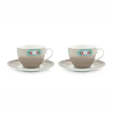 Livraison Gratuite Tasse à Café Pip Studio Blushing Birds Khaki 280 ml (Lot de 2)
