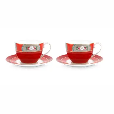 Tasse à Café Pip Studio Blushing Birds Red 280 ml (Lot de 2) Top Vente