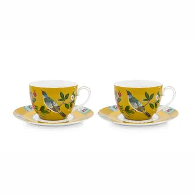 Tasse à Café Pip Studio Blushing Birds Yellow 280 ml (Lot de 2) Offre Du Jour