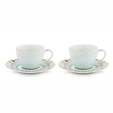 Fait Main Tasse à Expresso Pip Studio Blushing Birds White 120 ml (Lot de 2)