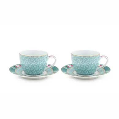Offre Exclusive Tasse à Expresso Pip Studio Blushing Birds Blue 120 ml (Lot de 2)