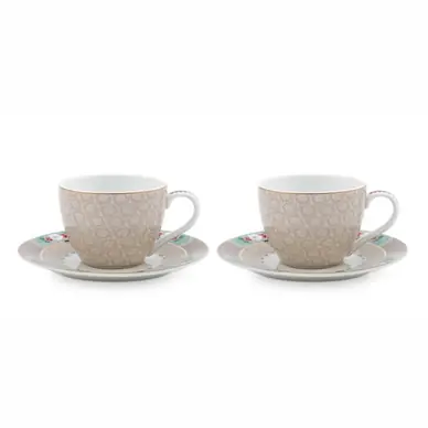 Seulement Aujourd’hui Tasse à Expresso Pip Studio Blushing Birds Khaki 120 ml (Lot de 2)