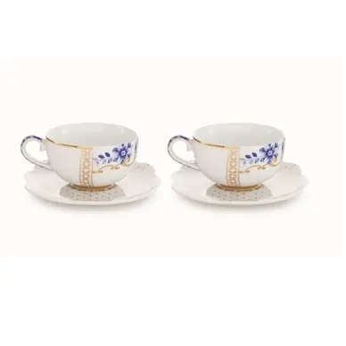 Certifié Tasse à Expresso Pip Studio Royal White 125 mL (Lot de 2)