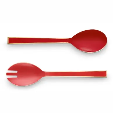 Couverts à Salade Pip Studio Blushing Birds Enamelled Red 25 cm (Lot de 2) Édition Limitée
