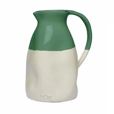 Offre Du Jour Carafe Dutchdeluxes Dented Jug Ceramique White Green
