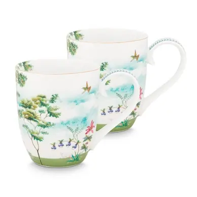 Bon Plan Tasse Pip Studio Jolie Heron 450 ml (Lot de 2)