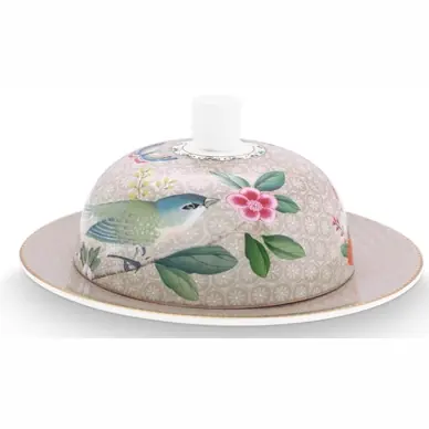 Beurrier Pip Studio Blushing Birds Khaki 17 x 8 cm Paiement Sécurisé