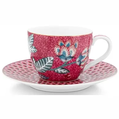 Tasses à Expresso Pip Studio Flower Festival Dark Pink 120 ml Authentique