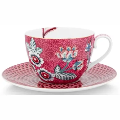 Tasses à Café Pip Studio Flower Festival Dark Pink 280 ml (Set 2) En Vogue