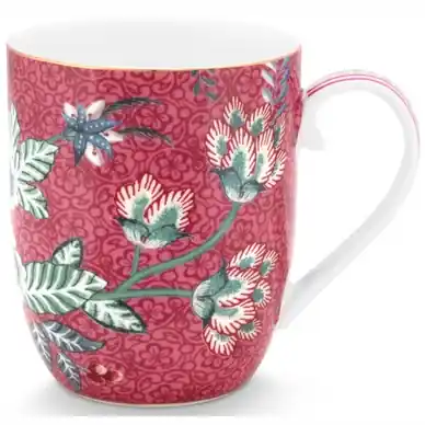 Fait Main Tasses Pip Studio Flower Festival Dark Pink 145 ml (Set 6)