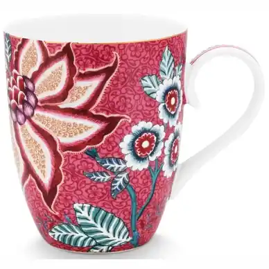 Must-Have Tasses Pip Studio Flower Festival Dark Pink 350 ml (Set 6)