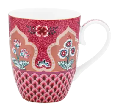 Tasses Pip Studio Flower Festival Deco Dark Pink 350 ml (Set 6) Offre Exclusive