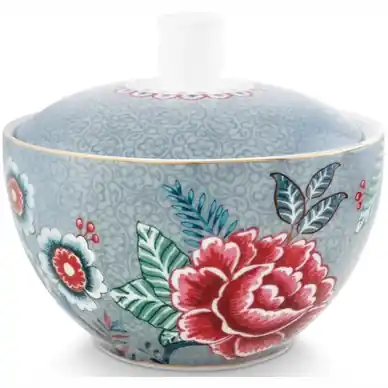 Sucrier Pip Studio Flower Festival Light Blue 300 ml (Set 4) Petit Prix