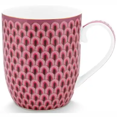 Top Vente Tasses Pip Studio Flower Festival Scallop Dark Pink 145 ml (Set 6)