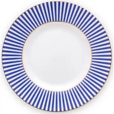 Assiette à Petit-Déjeuner Pip Studio Royal Stripes Blue 12 cm (Lot de 6) Top Qualité