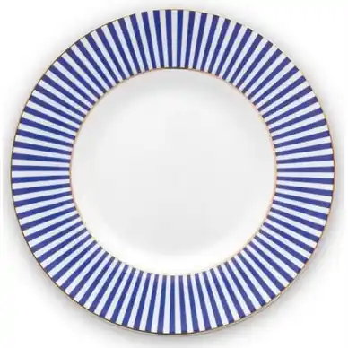 Assiette à Petit-Déjeuner Pip Studio Royal Stripes Blue 17 cm (Lot de 6) Nouveauté