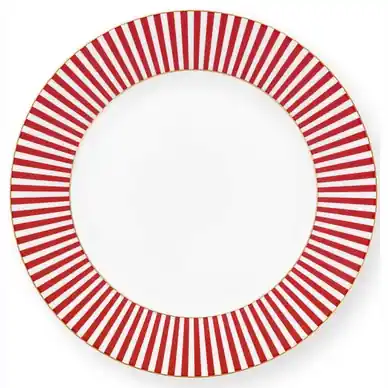 Assiette à Petit-Déjeuner Pip Studio Royal Stripes Dark Pink 26,5 cm (Lot de 6) Édition Limitée