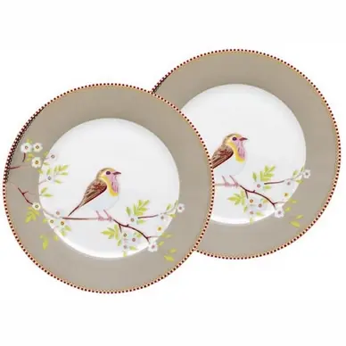 Assiette Plate Pip Studio Early Bird Khaki 21 cm (Lot de 2) Quantité Limitée