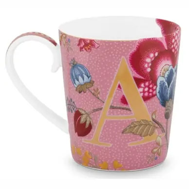Tasse Pip Studio Alphabet Mug Floral Fantasy Pink A 350 ml Nouvel Arrivage