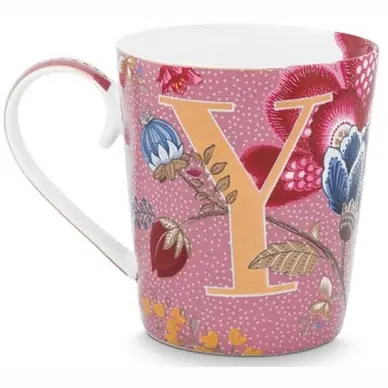 Tasse Pip Studio Alphabet Mug Floral Fantasy Pink Y 350 ml Dernière Chance
