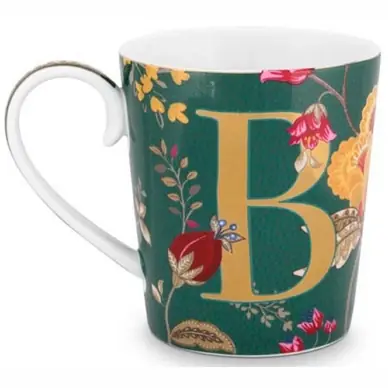Réduction Tasse Pip Studio Alphabet Mug Floral Fantasy Green B 350 ml