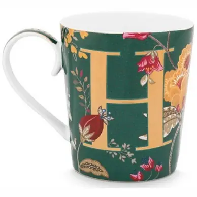 Promotion Tasse Pip Studio Alphabet Mug Floral Fantasy Green H 350 ml