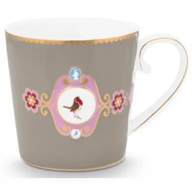 Meilleure Qualité Tasse Pip Studio Love Birds Medallion Khaki 250 ml (Lot de 6)