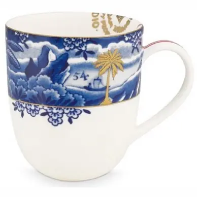 Satisfait Ou Remboursé Tasse Pip Studio Heritage Border Blue 160 ml (Lot de 6)