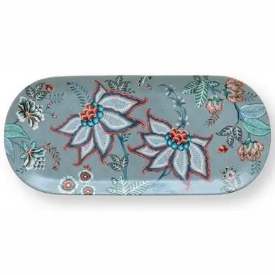 Tendance Plat de Service Pip Studio Flower Festival Light Blue 33 x 15 cm (Lot de 6)