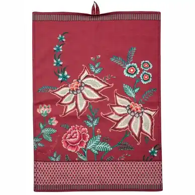 Torchon Pip Studio Flower Festival Dark Pink 50 x 70 cm Offre Limitée