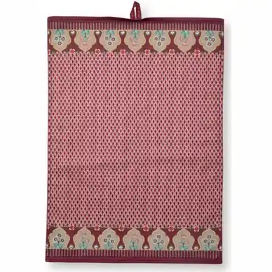 Torchon Pip Studio Flower Festival Scallop Dark Pink 50 x 70 cm Achetez Aujourd’hui